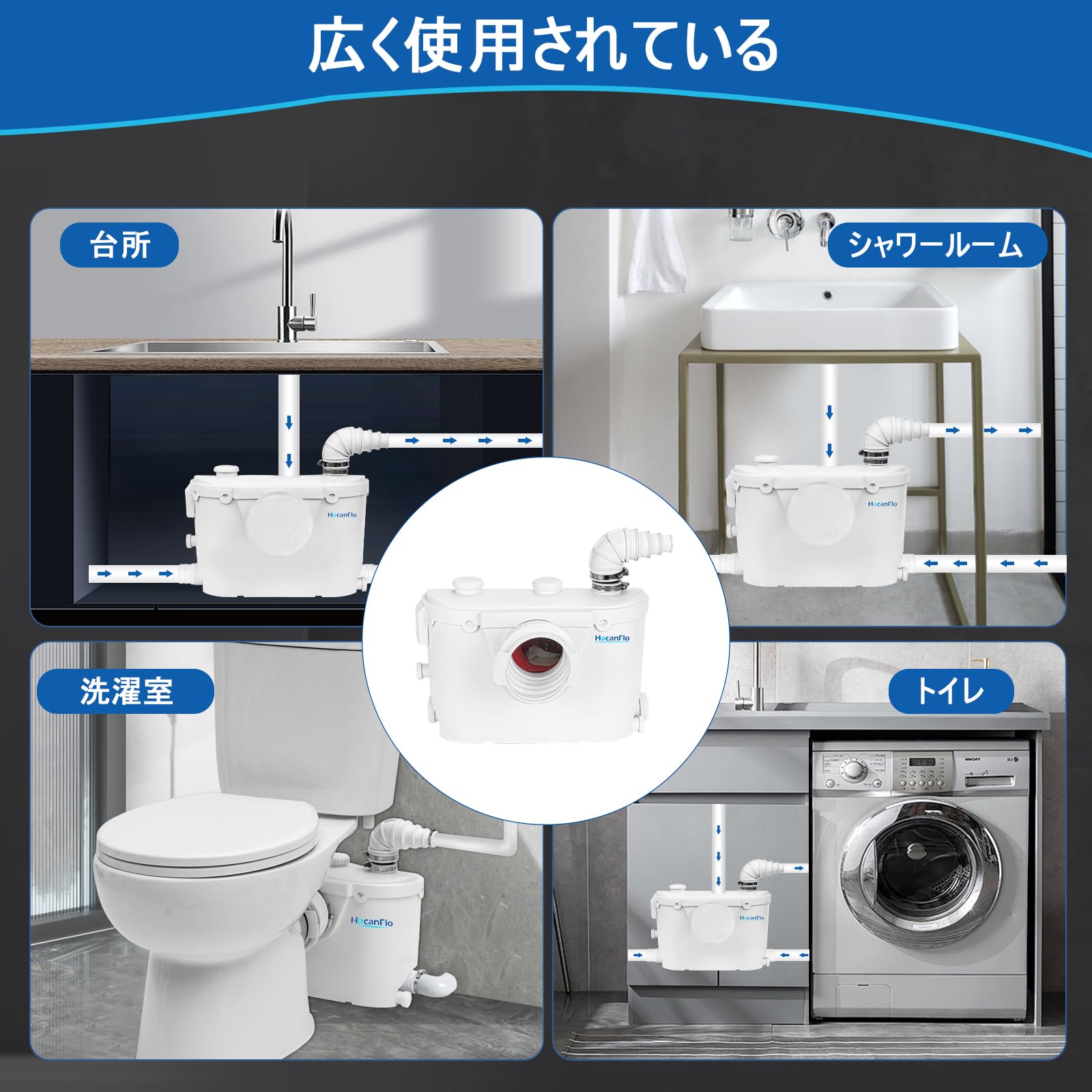 Amazon | 500 ワット マセレーター ポンプ、アップフラッシュ マセ